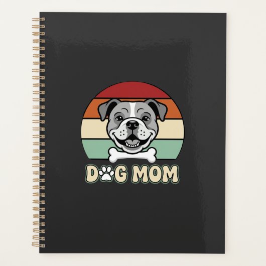 Retro Bulldogge Hundemutter Vektor Planer (Vorderseite)