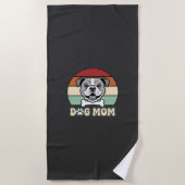 Retro Bulldogge Hundemutter Vektor Strandtuch (Vorderseite)