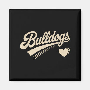 Retro Bulldogs Vintage Herz für Männer Frauen Kind Magnet