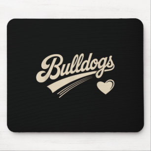 Retro Bulldogs Vintage Herz Für Männer Frauen Kind Mousepad