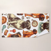 Retro Bullmastiff Nahtlos Badehandtuch (Badehandtuch)