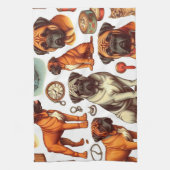 Retro Bullmastiff Nahtlos Geschirrtuch (Vertikal)