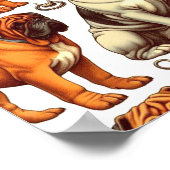 Retro Bullmastiff Nahtlos Poster (Ecke)