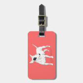 Retro Bullterrier-Gekritzel auf Gepäckanhänger (Vorderseite vertikal)