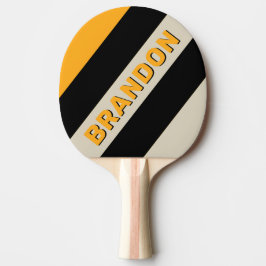 Retro Bumblebee Buzz Bold Streifen mit Name Tischtennis Schläger