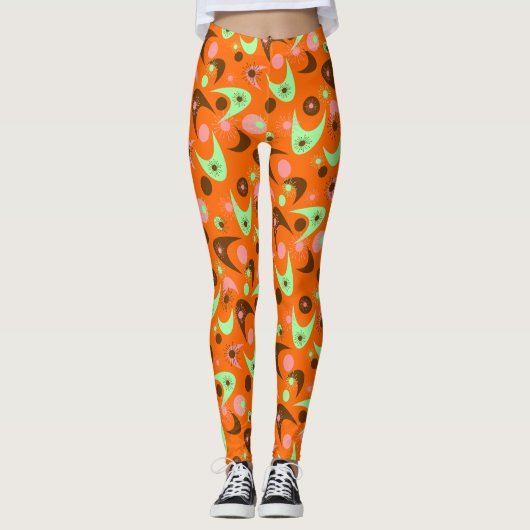 Retro-Bumerangs Leggings (Vorderseite)