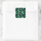Retro-Bumerangs Quadratischer Aufkleber (Tasche)