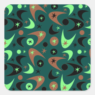 Retro-Bumerangs Quadratischer Aufkleber