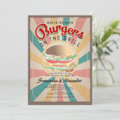 Retro Bun on the Oven Burger GRILLEN CO-ED Kinderd Einladung (Stehend Vorderseite)