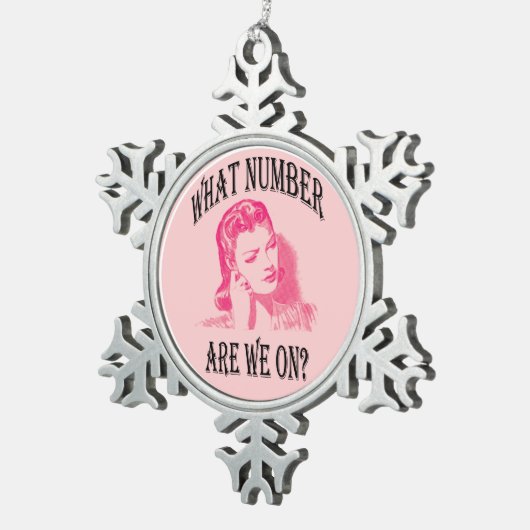 Retro Bunco Frauen, welche Zahl wir eingeschaltet Schneeflocken Zinn-Ornament (Rechts)