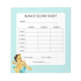 Retro Bunco Game Score Pad Notizblock