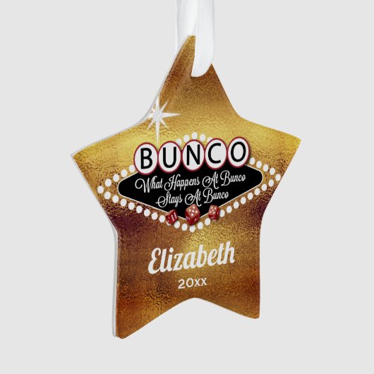 Retro Bunco Imitate Gold Funny Monogram Ornament (Vorderseite)