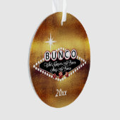 Retro Bunco Imitate Gold Funny Was passiert Ornament (Vorderseite)