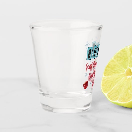 Retro Bunco Party Friends Schnapsglas (Links)