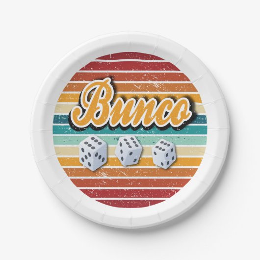 Retro-Bunco-Party Pappteller (Vorderseite)