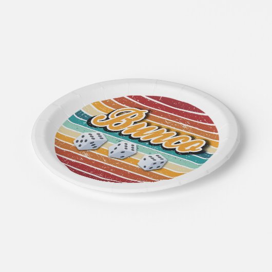 Retro-Bunco-Party Pappteller (Schrägansicht)