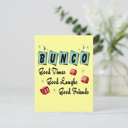 Retro Bunco Postkarte (Stehend Vorderseite)