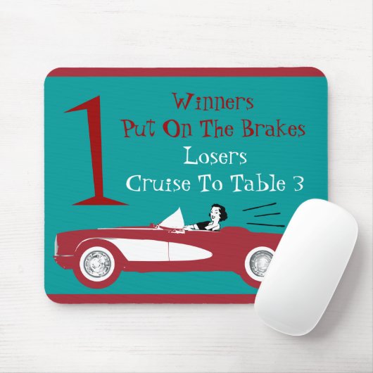 Retro Bunco Red Convertible Table Card #1 Dice Mou Mousepad (Mit Mouse)