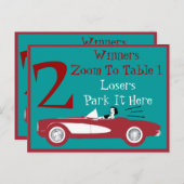 Retro Bunco Red Convertible Table Card #2 Postkarte