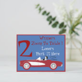 Retro Bunco Red Convertible Table Card #2 Postkarte (Stehend Vorderseite)