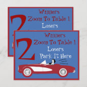 Retro Bunco Red Convertible Table Card #2 Postkarte (Vorne/Hinten)