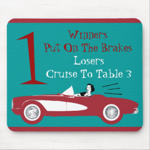 Retro Bunco rotes Cabriolet Tischkarte #1 Dice Mou Mousepad