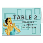 Retro-Bunco-Table-Karte für Tabelle 2 (Vorderseite (Horizontal))