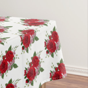 Retro-Bündel von Blume, Rote Rosen Tischdecke