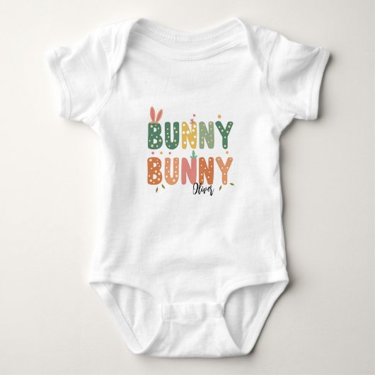 Retro Bunny: Sonnenschein Baby Strampler (Vorderseite)