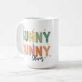 Retro Bunny: Sonnenschein Kaffeetasse (Vorderseite Links)