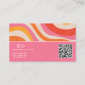 Retro bunt Groovy Funky QR Code Business Card Visitenkarte (Rückseite)