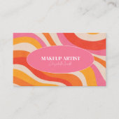Retro bunt Groovy Funky QR Code Business Card Visitenkarte (Vorderseite)