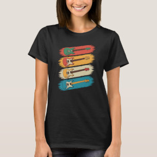 Retro Bunte E-Gitarre Vintage Gitarre Alt  T-Shirt