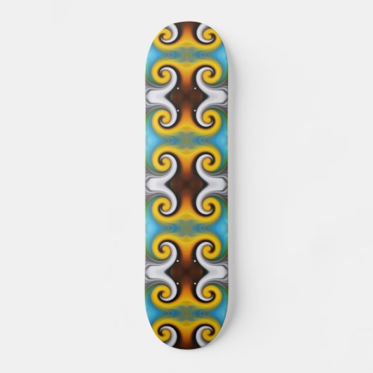 Retro, bunte Federschmuck Skateboard (Vorderseite)