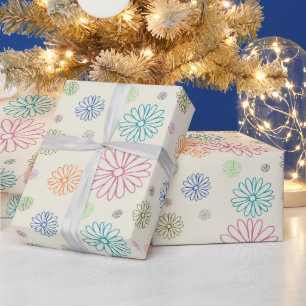Retro-bunte Gänseblümchen-Geschenkverpackungspapie Geschenkpapier