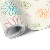 Retro-bunte Gänseblümchen-Geschenkverpackungspapie Geschenkpapier (Rolleneckpunkt)