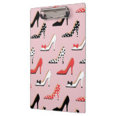Retro bunte Girly Absatz-Pumpe beschuht Muster Klemmbrett (Links)