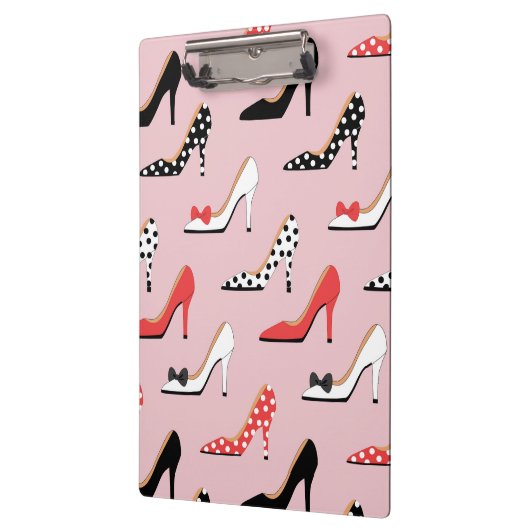 Retro bunte Girly Absatz-Pumpe beschuht Muster Klemmbrett (Links)