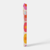 Retro-bunte Hippie-Mod-Blumenmuster iPhone 15 Hülle (Linke Seite)