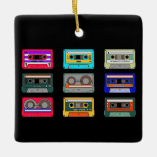 Retro-bunte Kassetten 80er Nostalgie Keramikornament