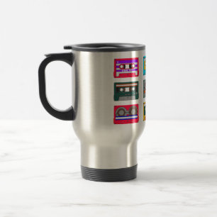 Retro-bunte Kassetten 80er Nostalgie Reisebecher