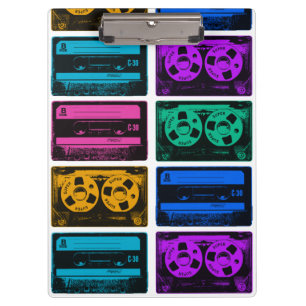 Retro bunte Kassetten Klemmbrett