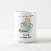Retro-bunte Katze individuell benennbare Kaffeetas Kaffeetasse (Mittel)