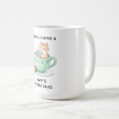 Retro-bunte Katze individuell benennbare Kaffeetas Kaffeetasse (VorderseiteRechts)