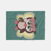 Retro bunte kundenspezifische Eule Fleecedecke (Vorderseite (Horizontal))