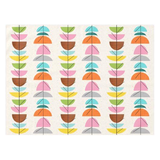 Retro Bunte Nester Tischdecke (Vorderseite (Horizontal))