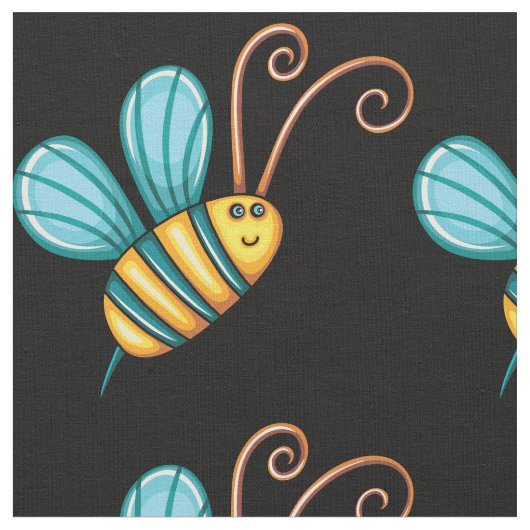 Retro bunte schöne Boho Hummel-Biene Stoff (Nahaufnahme)