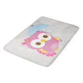 Retro bunte schöne Frühlings-Eule Badematte (Schrägansicht)