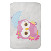 Retro bunte schöne Frühlings-Eule Badematte (Vorderseite Vertikal)