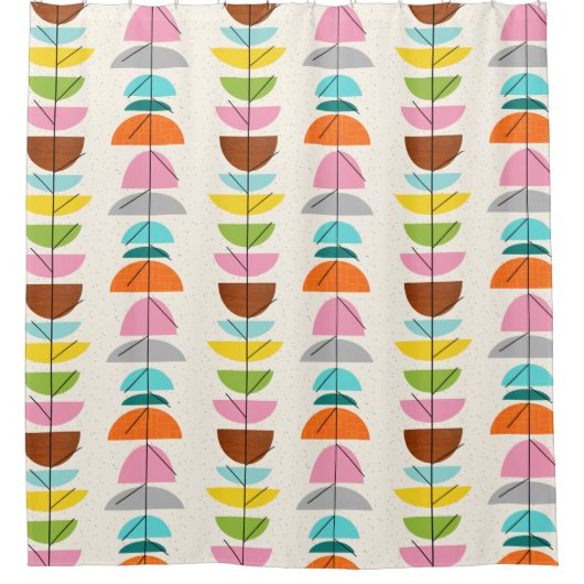 Retro bunter Nest-Duschvorhang Duschvorhang (Vorderseite)